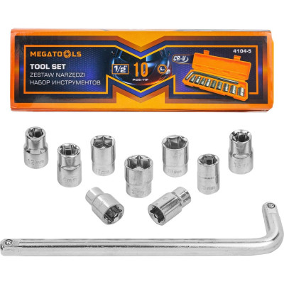 Набор инструментов MEGATOOLS 10 предметов 1/2 ( 6гр.) MT-4104-5(57965)