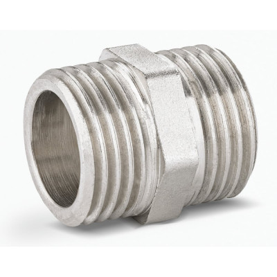 Ниппель прямой LD PRIDE DN50 (2") НР/НР латунь никель с биркой LD.67.511.50