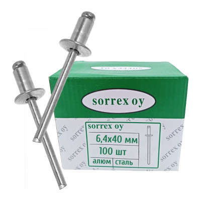 Заклепка вытяжная SORREX алюминий/сталь 6,4x40 OY 100 штук 2ASD 64400 100