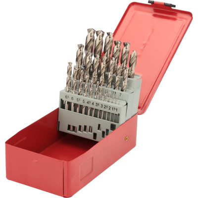 Набор сверл по металлу H-Tools 1-13мм DIN338 HSS-G 135 25 шт 214215HT