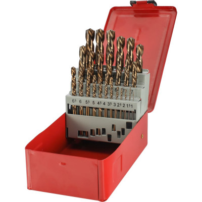 Набор сверл по металлу H-Tools 1-13мм, 25шт, DIN338 HSSE-Co5 135град. LH-левые 215215LiHT