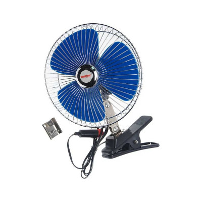 Вентилятор Megapower M-503C 21см 8 с решеткой металл на прищепке 12V Megapower M-503C-12 827018