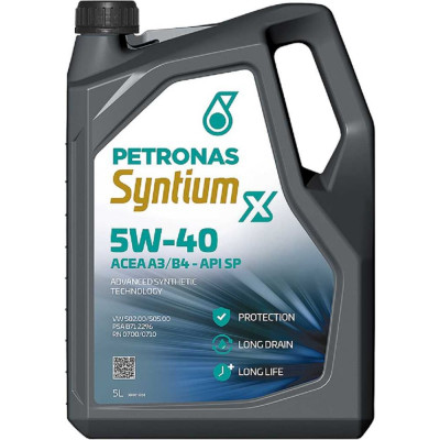 Моторное масло Petronas Syntium X 5W-40 A3/B4. 5 л ACEA A3/B4, API SP 70983M12EU