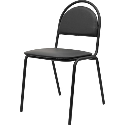 Офисный мягкий стул Gigant черный кожзам, круглая спинка GCH-03