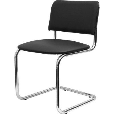 Офисный стул Gigant мягкий, черный кожзам, никель-хром GCH-05