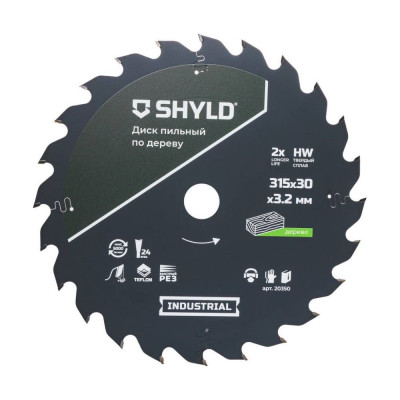 Пильный диск SHYLD по дереву твердосплавный 315x30 мм, 24 зуба 6692485