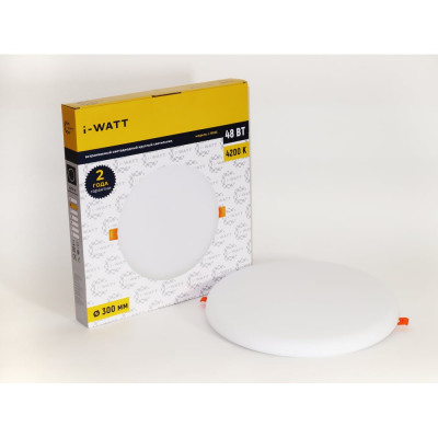 Светильник встраиваемый I-WATT LED 48Вт 4200К 4800Лм 175-240V (круглый) i-16125