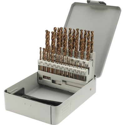 Набор сверл по металлу H-Tools 1-5.9 мм, 50 шт, DIN338, HSSE-Co5, 135град 08347400