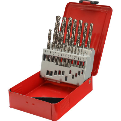 Набор сверл по металлу H-Tools серия Pro 1-10 мм, 19 шт, DIN338, HSS-G, 118градусов 214214PRO