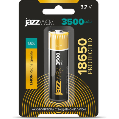 Аккумулятор Jazzway 18650 3.7В Li-Ion 3500 мАч с защитой BL-1 (блистер 1шт) 5059856