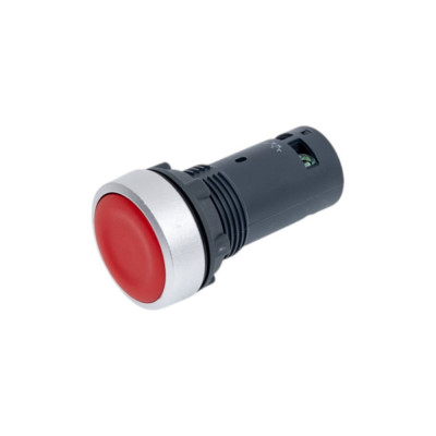 Кнопка Systeme Electric SB7 моноблочная, 22 мм, красная с возвратом, металл, 1НО+1НЗ, IP65 SB7EA45