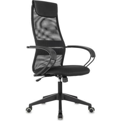 Компьютерное офисное кресло Gigant черное кожзам, сетка, с подлокотниками, 120 кг GCH-17