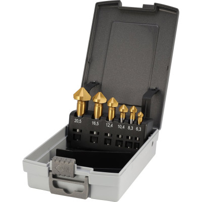 Набор зенковок H-Tools 90гр. 6.3-20.5мм 3z HSSE-Co5 TiN 6шт 795806EHT