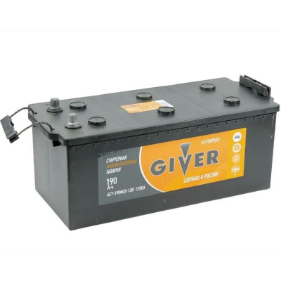 Аккумулятор Giver HYBRID 6СТ - 190.евро конус 190N(3)-ВЛЧ-ЛЧ-0