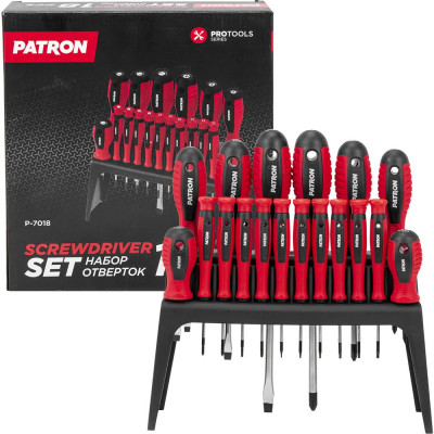 Отвертки Patron набор 18 предметов P-7018(64827)
