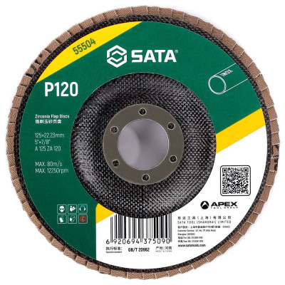 Диск лепестковый циркониевый SATA 125х22.23 мм, Р120 55504