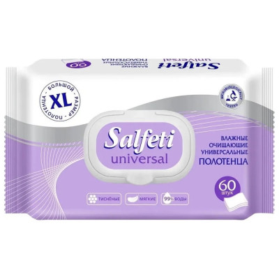 Влажные очищающие универсальные полотенца SALFETI Universal №60 XL NEW 72586