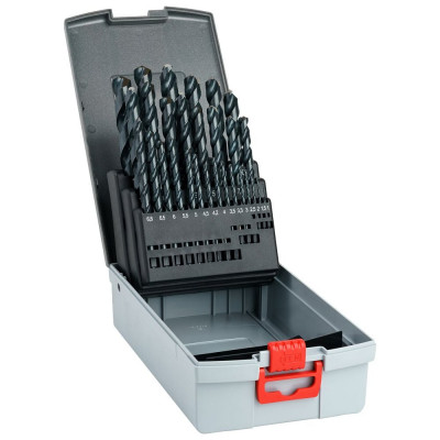 Набор сверл спиральных по металлу MTE HSS-G PRO DIN 338 1-13 мм, шаг 0.5 мм + 3.3/4.2/6.8/10.2 мм, 29 шт 2624000006