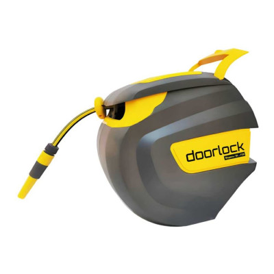 Катушка DOORLOCK со шлангом автоматическая DL-F20, шланг 1/2 длиной 20 м, с функцией замедления, фиксация на любой длине, насадка-распылитель в 77500