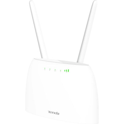 Wi-Fi Роутер Tenda 4G06 N300, 2,4 ГГц до 300 Мбит/с, LTE/3G/4G до 150 Мбит/с, SIM-слот, 2 внешние 4G/3G антенны + 2 встроенные Wi-Fi антенны, LAN 2x100 Мбит/с 10000085687