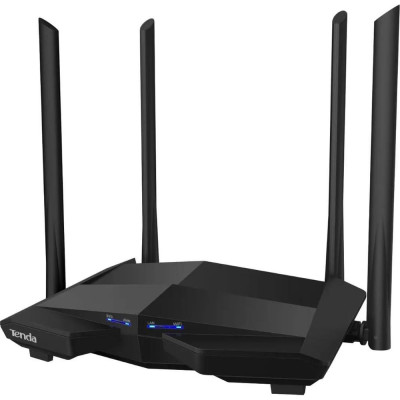 Двухдиапазонный гигабитный Wi-Fi роутер Tenda AC10 AC1200, до 300 Мбит/с на 2,4 ГГц + до 867 Мбит/с до 5 ГГц, LAN 3x1 Гбит/с, WAN 1x1 Гбит/с, 4*5dBi внешние антенны 10000052505
