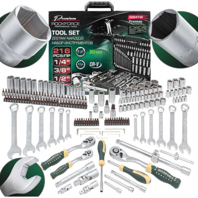 Набор инструментов Rockforce 216 предметов 1/4, 3/8, 1/2 RF-38841W Premium(64710)