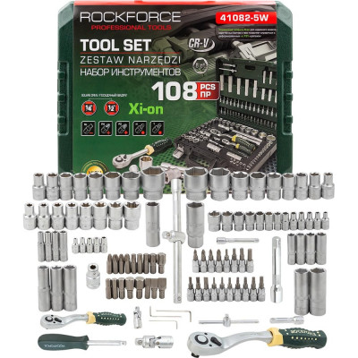 Набор инструментов Rockforce 108 предметов 1/4, 1/2 (6 граней) RF-41082-5W(64711)