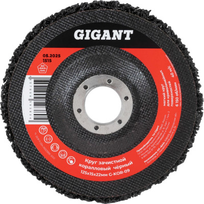 Диск абразивный коралловый черный 125х22 мм, 5 шт Gigant G-KOR-09-5