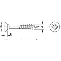 Шуруп для ДСП Hafele HOSPA, крестовый шлиц PZ, частичная резьба 015.42.007