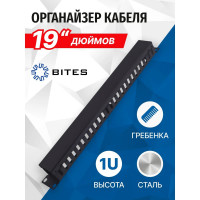 Панель-органайзер кабеля 5Bites гребенка / крышка / 1u / 19" / black CM-104B