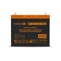 Аккумуляторная батарея HR 12-75 12 V, 75 A*h, под болт М6 ExeGate 282984