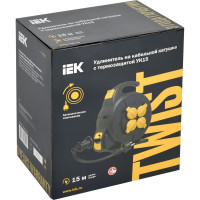 Удлинитель IEK Twist катушка ук15 2p+pe/15м, 3x1,5мм2, КГ, автосмотка, ip44 TW-KP27-16-04-15-44