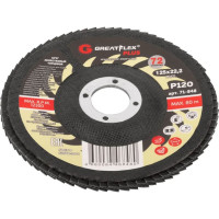 Круг лепестковый торцевой Plus 72 лепестка, 125x22.2 мм, P120 Greatflex 71-848