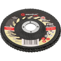 Круг лепестковый торцевой Plus 72 лепестка, 125x22.2 мм, P60 Greatflex 71-845