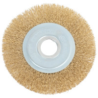 Корщетка, тип "колесо", стальная латунированная волнистая проволока, 125х22.2 мм MOS 38922М