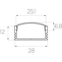 Комплект алюминиевого профиля LEDCRAFT с экраном и заглушками LC-LP1228M28-3 1627000030