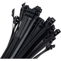 Нейлоновая стяжка Fortisflex КСУ 9x760 мм, черный, 100 шт. 91705