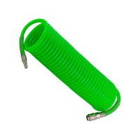Шланг витой полиуретановый с быстроразъемами 14х10 мм, 20 м Rockforce RF-1410-20Green(58012)