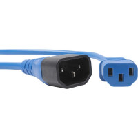 Кабель питания Filum ПВС-АП 3x1.0 С13 - C14, 220/250В, 10А, синий, 1м FL-PC-C13/C14-C1-1.0-BL