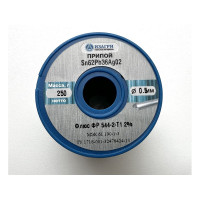 Припой ИЗАГРИ E Sn62Pb36Ag02 с флюсом ФР 544-2-Т1 0.5 мм 250 г НФ-00001721