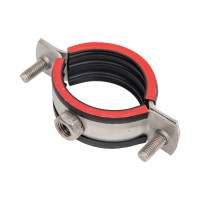 Трубный хомут Мир Хомутов 1 1/4" 38-44 мм, М8, нержавеющая сталь 304, 20x1,5 мм TR1 1/4М8SS54