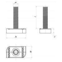 Т-болт УМС М10x30 20 шт TB-20-300