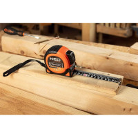 Стальная рулетка NEO TOOLS Super Black 5 м, 19 мм, автоблокировка, две кнопки остановки, магнит 67-242