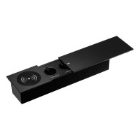 Выдвижная встраиваемая розетка Mebax JX (Slide Top) 2 секции Чёрный 350х100х63мм RJ-45 + 2 USB беспр.зарядка (с каб.пит.) 00-00002893