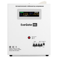 Стабилизатор напряжения настенный ExeGate Master AV-15000 15000ВА, вход 140-260В, цветной дисплей, выход 220В±8, КПД 98, 5 уровней защиты, задержка, усилен 291764