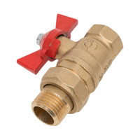 Шаровой кран Valfex N/P59 БИРКА для воды 1/2" ВР/НР ручка-бабочка, американка латунный 11Б27фт1М (80/20) VF.227.LB1.012.N/P59.Bir