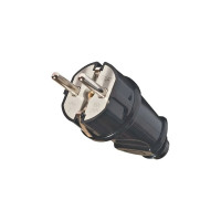 Вилка прямая Systeme Electric MultiSet 16А 250В IP44 с заземлением каучук черный SE MST4001BK