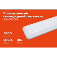 Промышленный светодиодный светильник Gigant 38Вт/1276 мм, Матовый 5000Лм IP65 GL-01-04