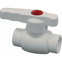 Кран шаровый Millennium пластиковый 32 мм, под приварку, PN20, белый, флажок, для воды 3M42-vlb-320003