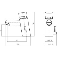 Смеситель нажимной/порционный для умывальника FASHUN с ручной регулировкой температуры воды A527